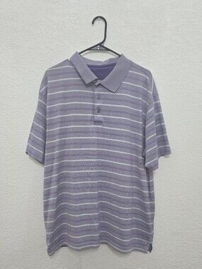 Jos A Bank Lavender and White Striped Polo Shirt